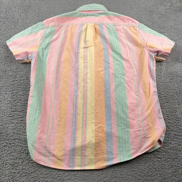 J Crew Shirt Mens Large Colorful Fun Striped Oxford Button Down Slim Fit - Picture 4 of 10